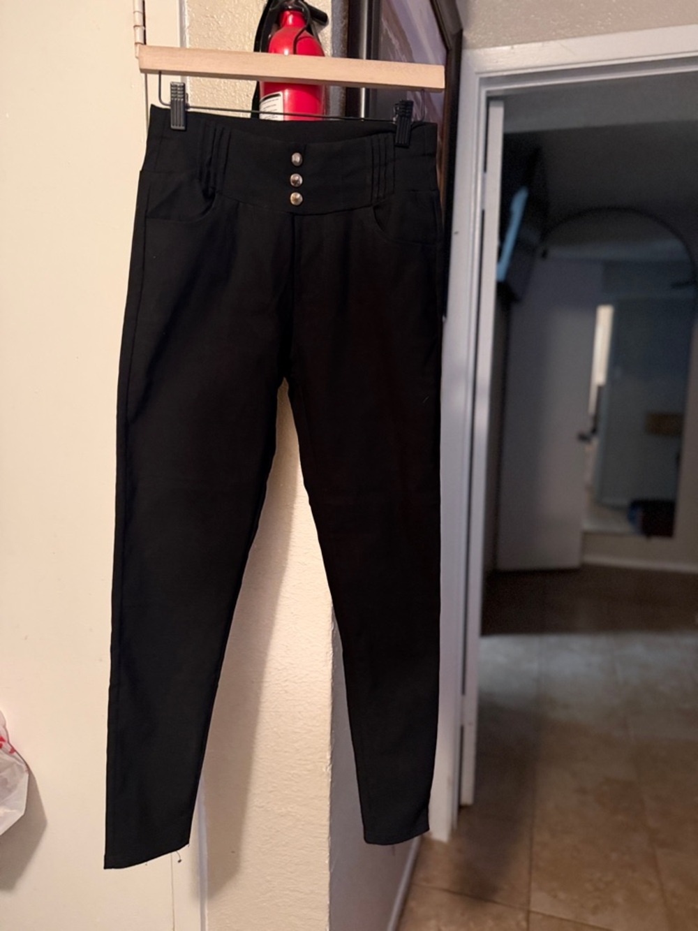 Fashion Nova Black High-Waist Button-Front Pants